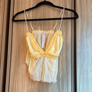 Urban Outfitters Yellow Ruffled Camisole